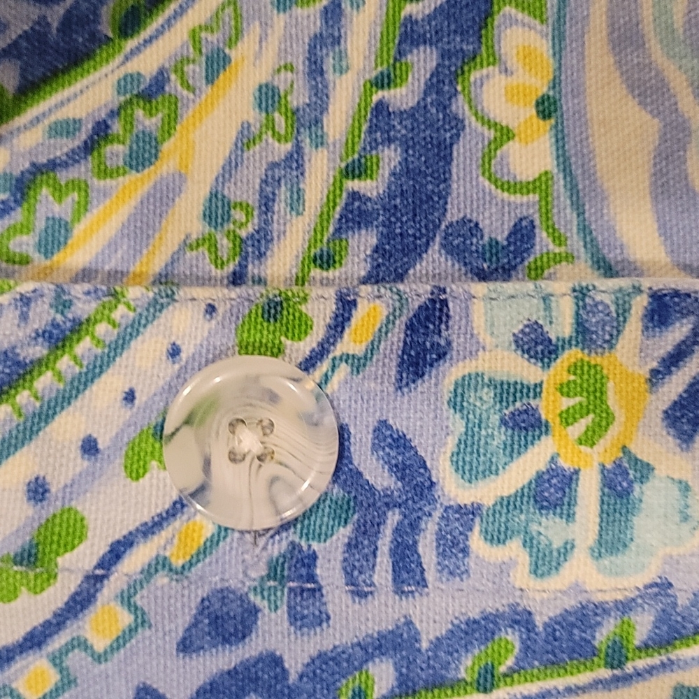 Jean Jacket; Paisley Blue Design; Large Petite NWT Cute with Jeans & White Pants - Picture 6 of 6